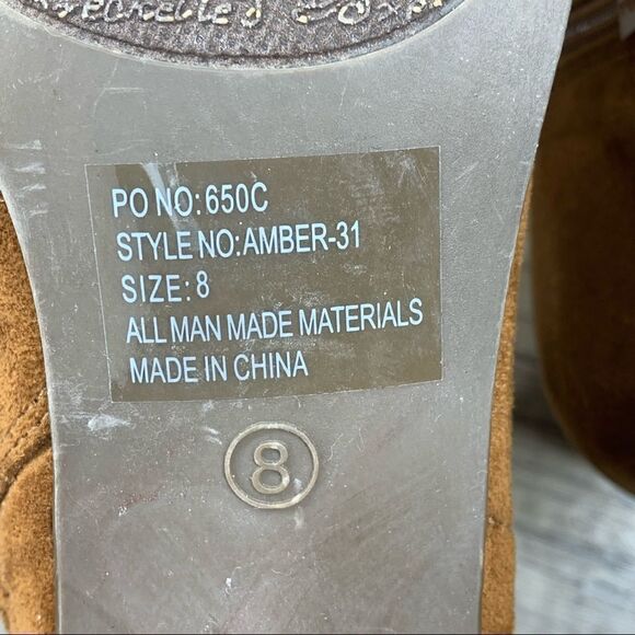 Breckelles~Women’s~Amber-31~Faux Suede Peep Toe~Chunky Heel Bootie~Size 8 - Picture 9 of 9